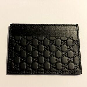 NEW Gucci Microguccissima Leather Black Card Wallet